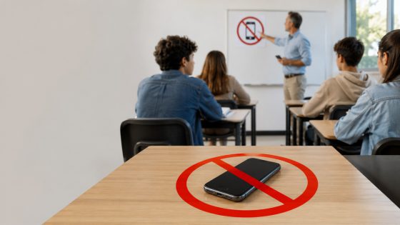 איסור טלפונים בחטיבת הביניים. קרדיט: עמרי מרוז, בינה מלאכותית