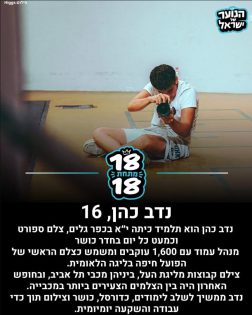 בתמונה: נדב כהן. מתוך: עמוד האינסטגרם ״הנוער של ישראל״. צילום: Higgs