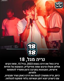 בתמונה: נריה מגל. מתוך: עמוד האינסטגרם ״הנוער של ישראל״. צילום: _Petal