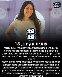 בתמונה: שונית עקירב. מתוך: עמוד האינסטגרם ״הנוער של ישראל״. צילום: דניאל ל.ב וויס
